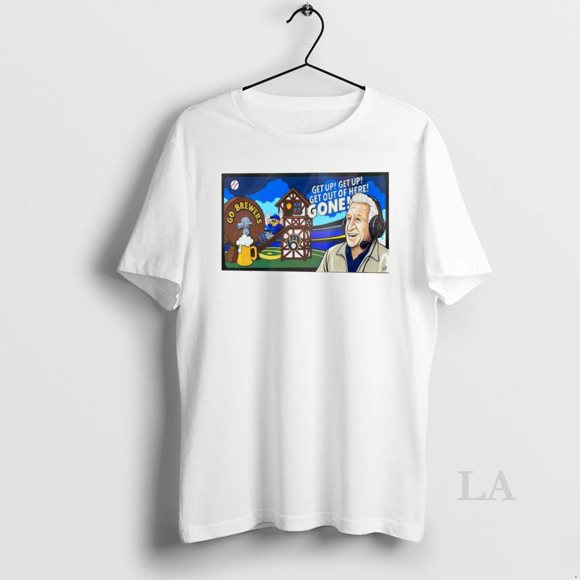 Original Get Up Out Of Here Gone Go Milwaukee Brewers - Adult & Kids T-Shirts, Sweatshirts & Hoodies apparel design preview 1