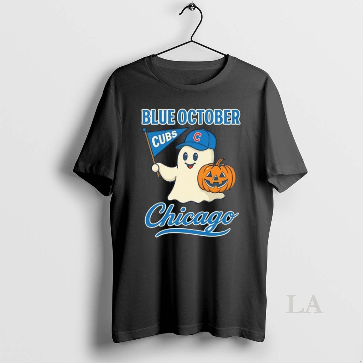 Original Ghost Chicago Cubs Baseball Blue October - Adult & Kids T-Shirts, Sweatshirts & Hoodies apparel design preview 1