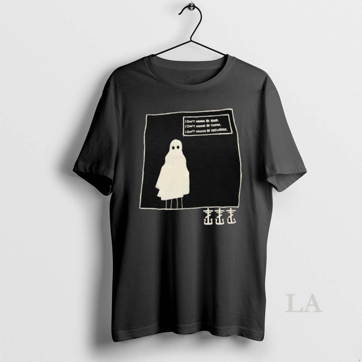 Original Ghost I Dont Wanna Be Here There - Adult & Kids T-Shirts, Sweatshirts & Hoodies apparel design preview 1