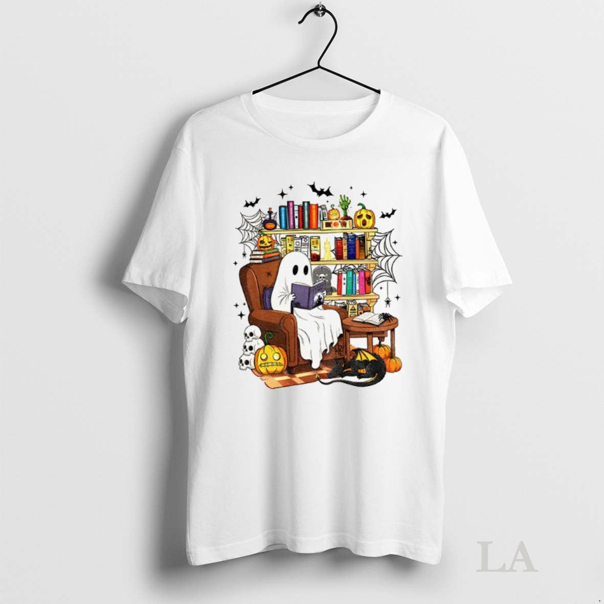 Original Ghost Reading Book Spooky Season Halloween - Adult & Kids T-Shirts, Sweatshirts & Hoodies apparel design preview 1