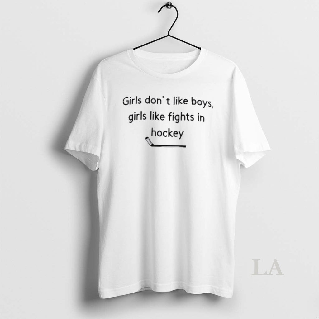 Original Girls Dont Like Boys Fights In Hockey - Adult & Kids T-Shirts, Sweatshirts & Hoodies apparel design preview 1