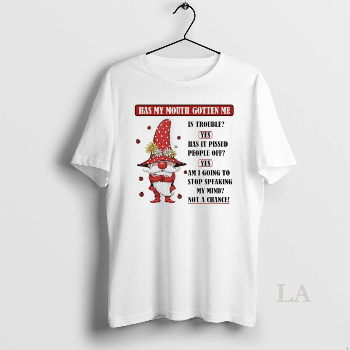 Original Gnome Has My Mouth Gotten Me In Trouble Yes - Adult & Kids T-Shirts, Sweatshirts & Hoodies apparel design preview 1
