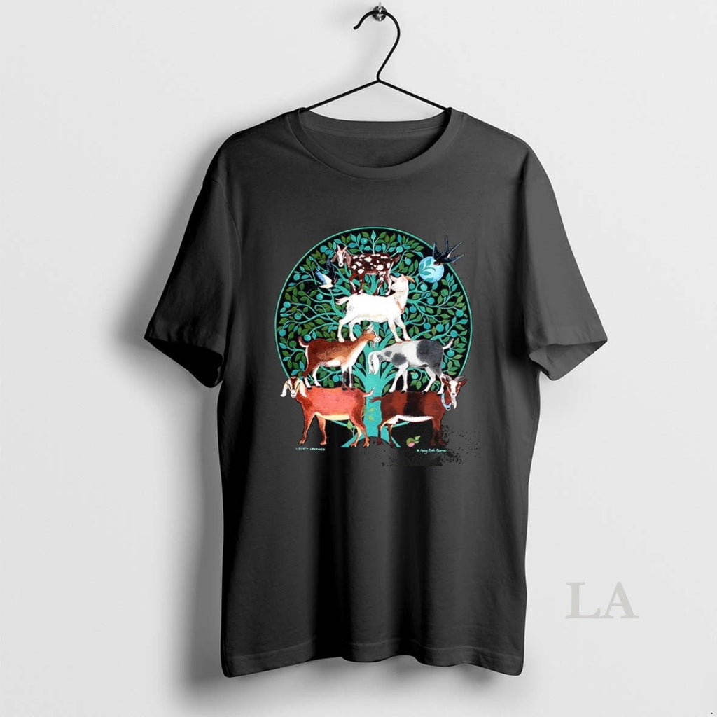 Original Goat Tree Swallow Folk Art Style - Adult & Kids T-Shirts, Sweatshirts & Hoodies apparel design preview 1