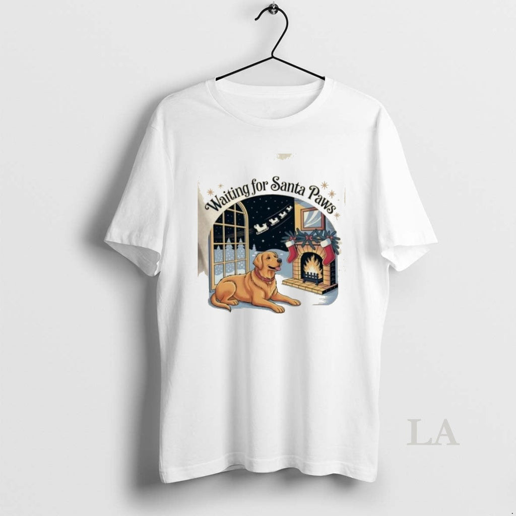 Original Golden Dog Retriever Santa Paws Christmas - Adult & Kids T-Shirts, Sweatshirts & Hoodies apparel design preview 1