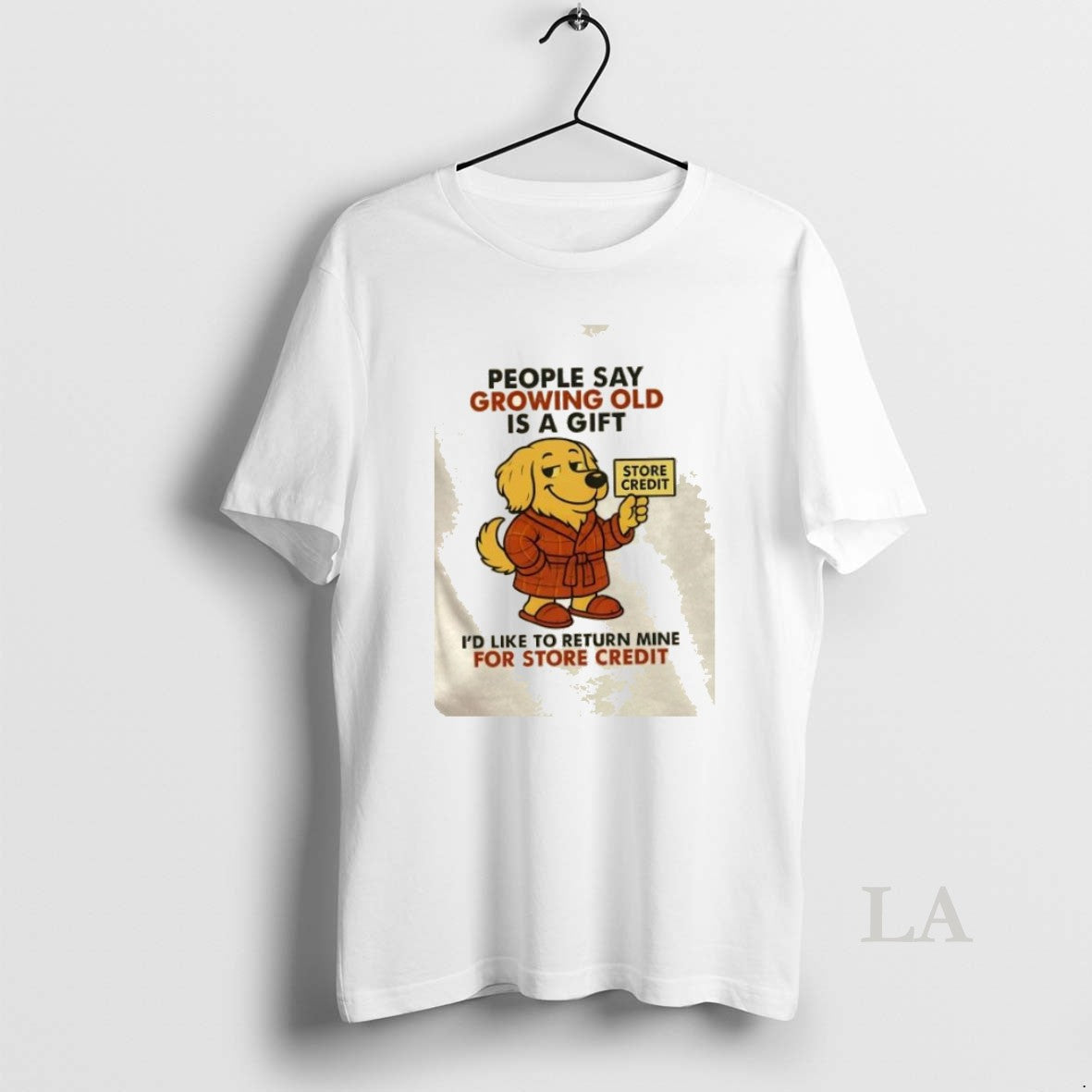 Original Golden Dog People Say Growing Old Is A Gift - Adult & Kids T-Shirts, Sweatshirts & Hoodies apparel design preview 1