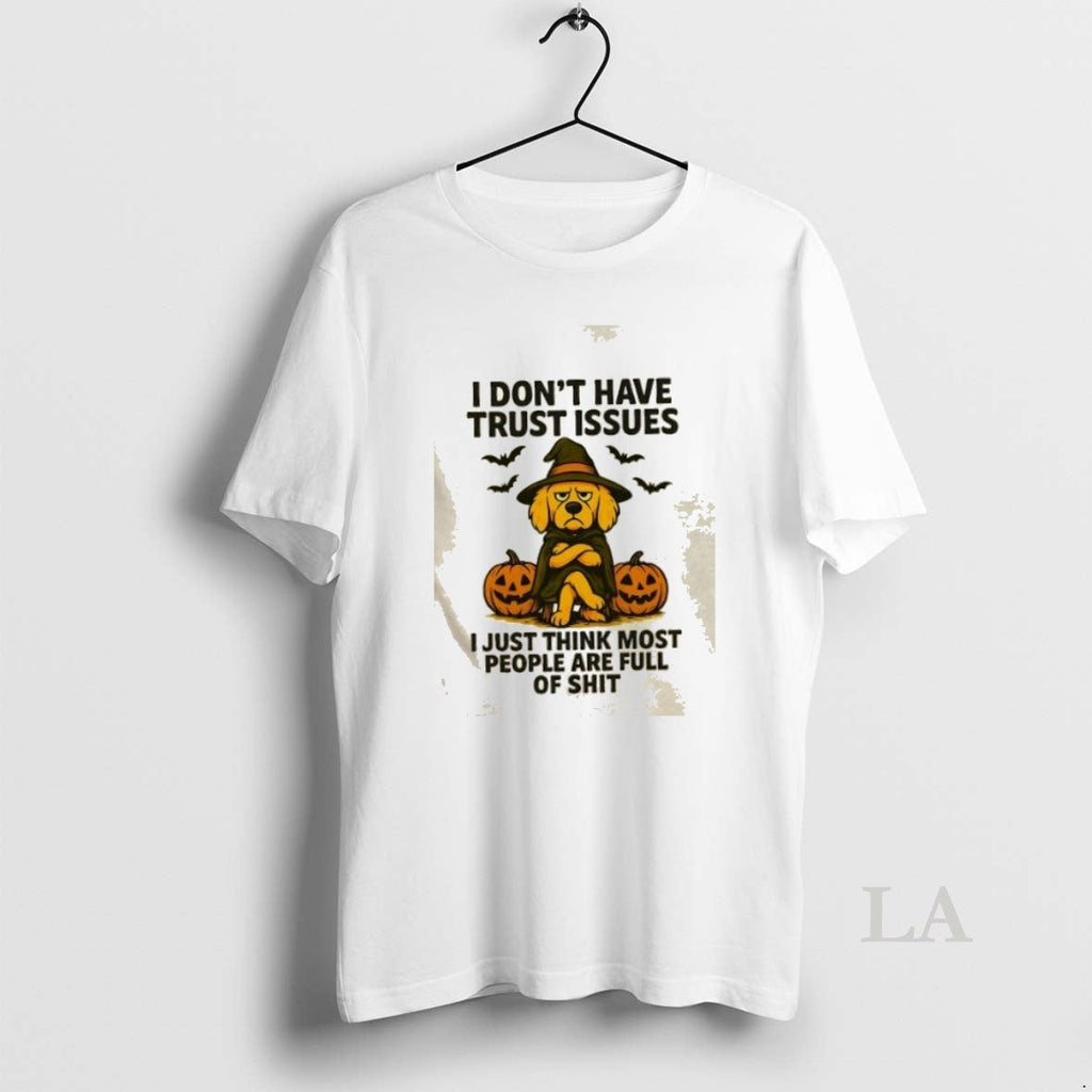 Original Golden Dog Pumpkin I Dont Have Trust Issues - Adult & Kids T-Shirts, Sweatshirts & Hoodies apparel design preview 1
