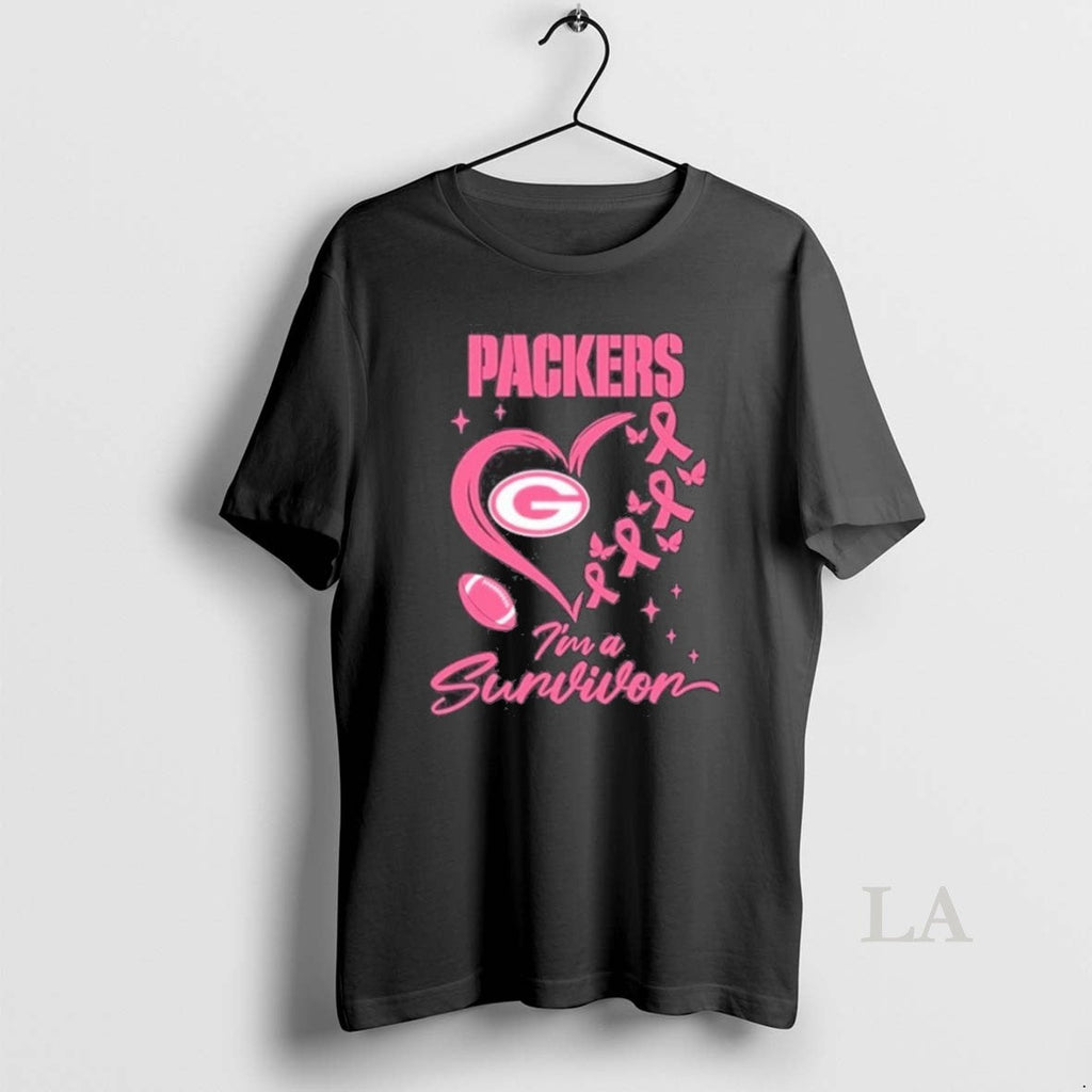 Original Green Bay Packers Heart Logo Im A Survivor - Adult & Kids T-Shirts, Sweatshirts & Hoodies apparel design preview 1