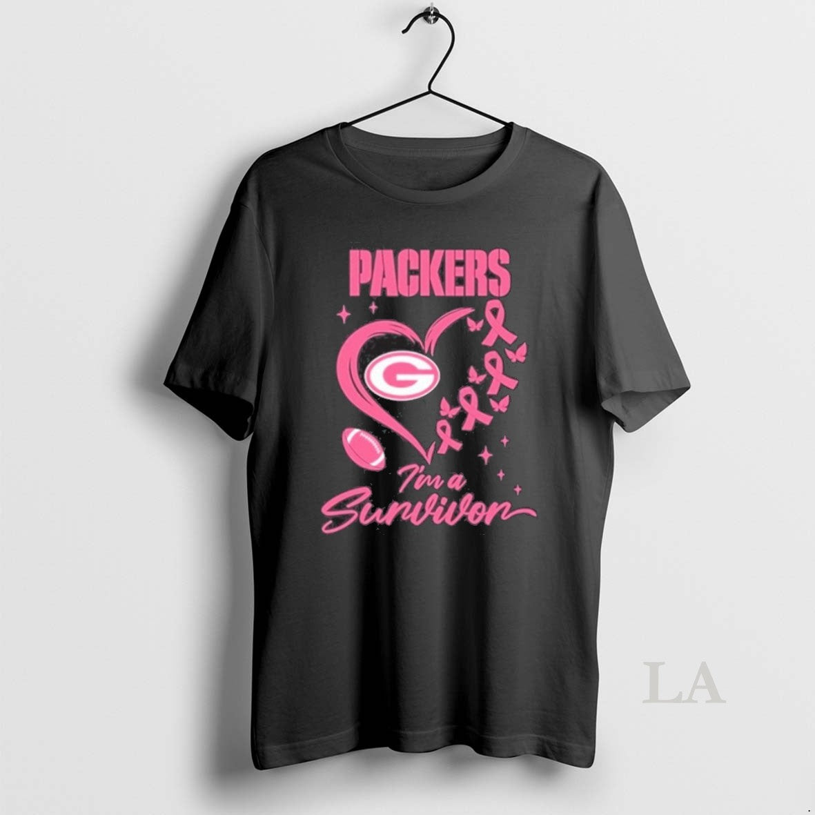 Original Green Bay Packers Heart Logo Im A Survivor - Adult & Kids T-Shirts, Sweatshirts & Hoodies apparel design preview 1