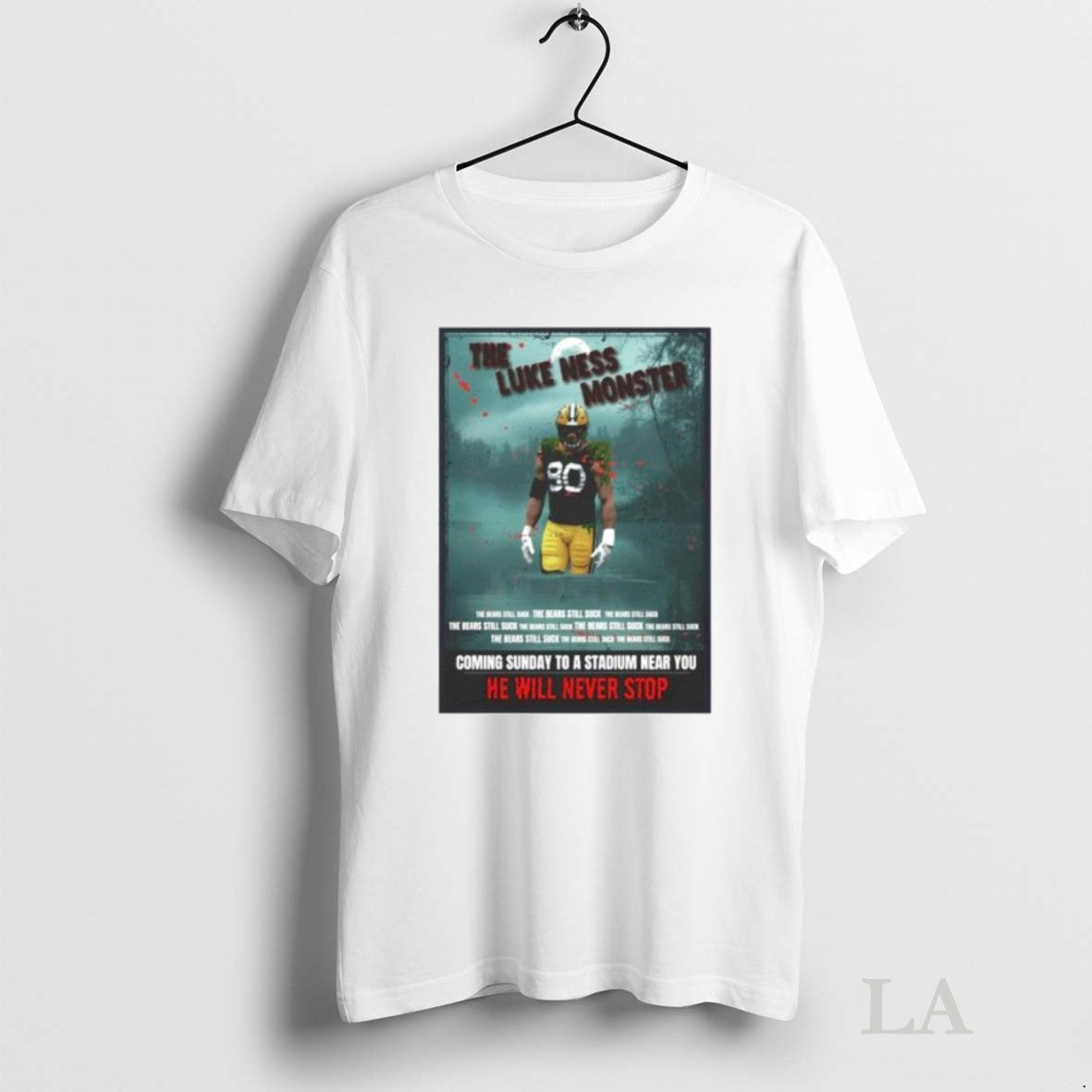 Original Green Bay Packers The Lukas Van Ness Monster - Adult & Kids T-Shirts, Sweatshirts & Hoodies apparel design preview 1