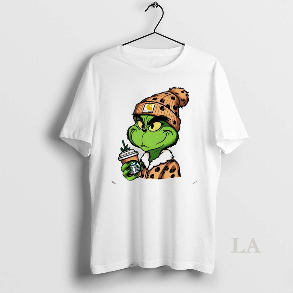 Original Grinch Boujee Leopard White - Adult & Kids T-Shirts, Sweatshirts & Hoodies apparel design preview 1