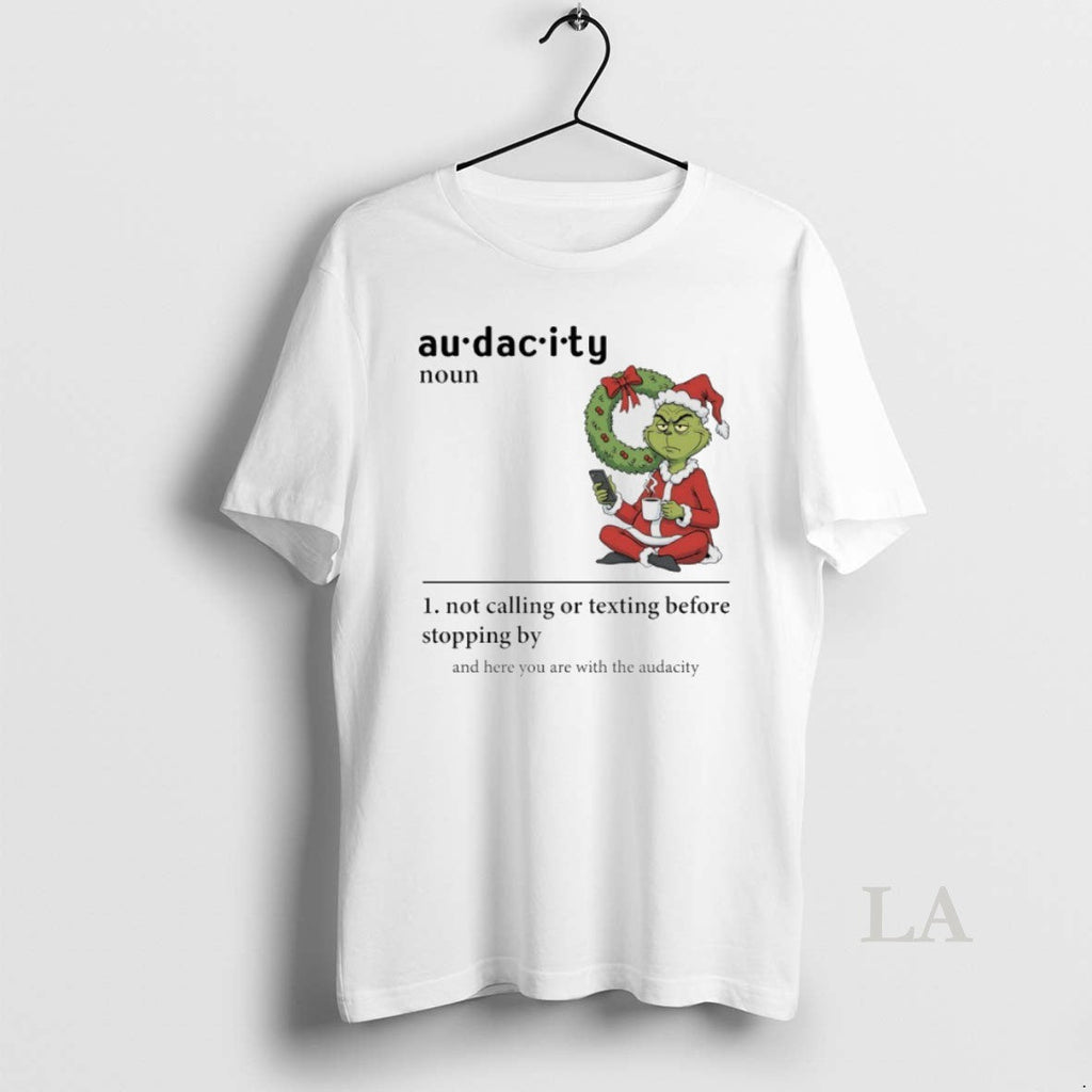 Original Grinch Christmas Audacity Noun Not Calling - Adult & Kids T-Shirts, Sweatshirts & Hoodies apparel design preview 1
