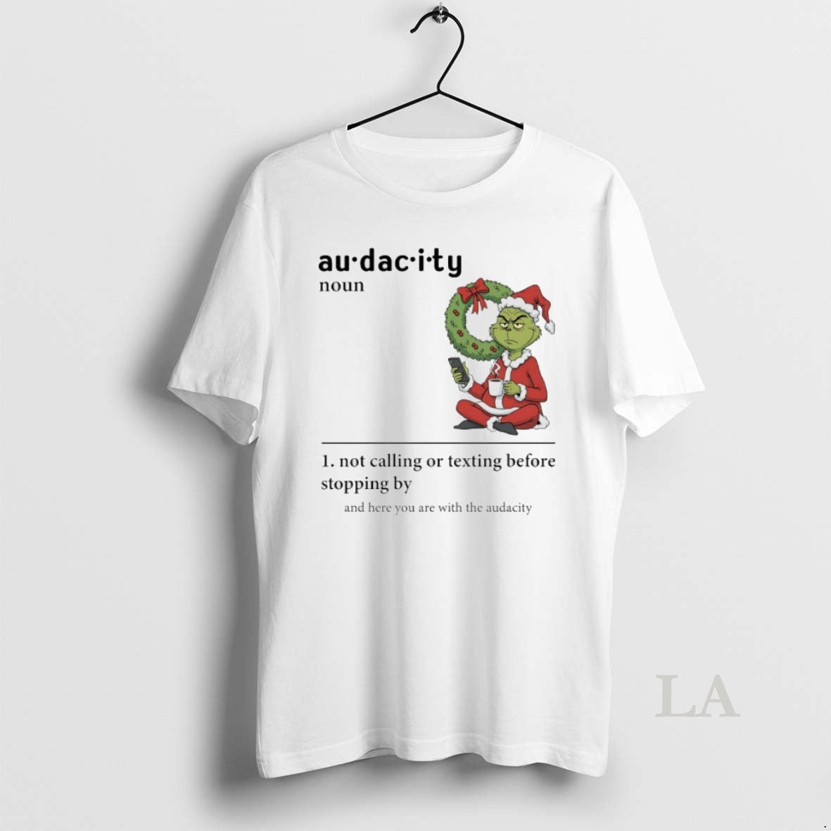 Original Grinch Christmas Audacity Noun Not Calling - Adult & Kids T-Shirts, Sweatshirts & Hoodies apparel design preview 1
