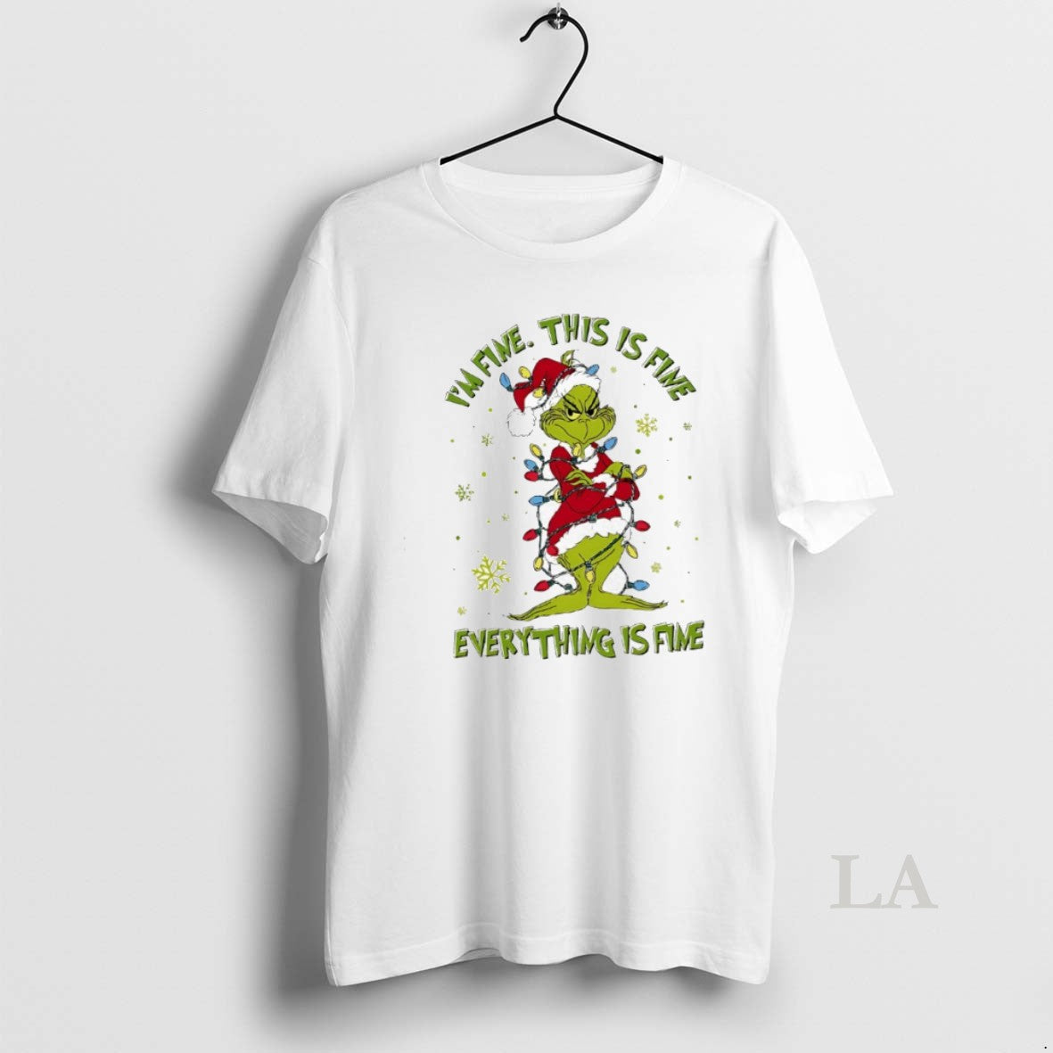 Original Grinch Christmas Lights Im Fine This Is - Adult & Kids T-Shirts, Sweatshirts & Hoodies apparel design preview 1