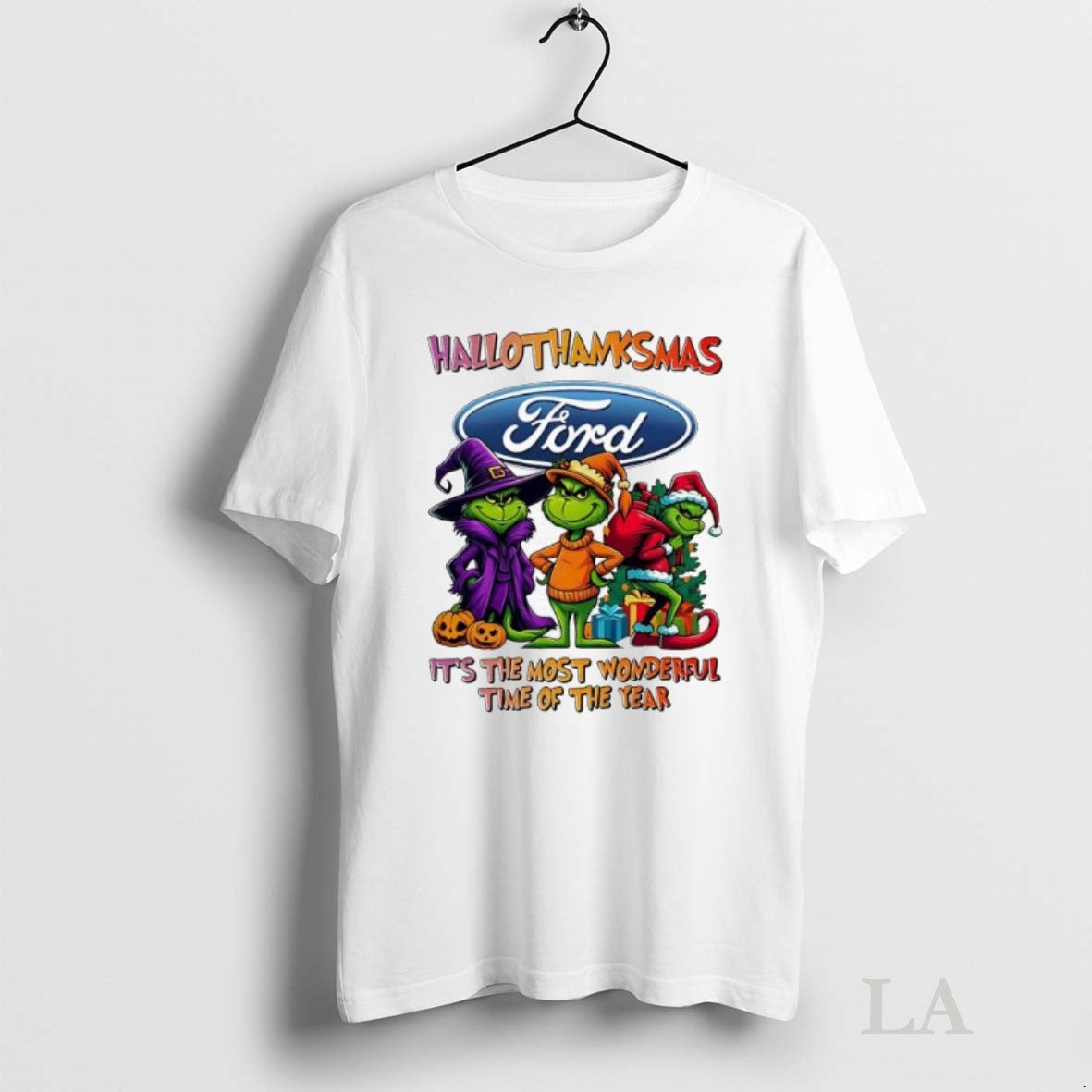 Original Grinch Hallothanksmas X Ford Motor Company - Adult & Kids T-Shirts, Sweatshirts & Hoodies apparel design preview 1