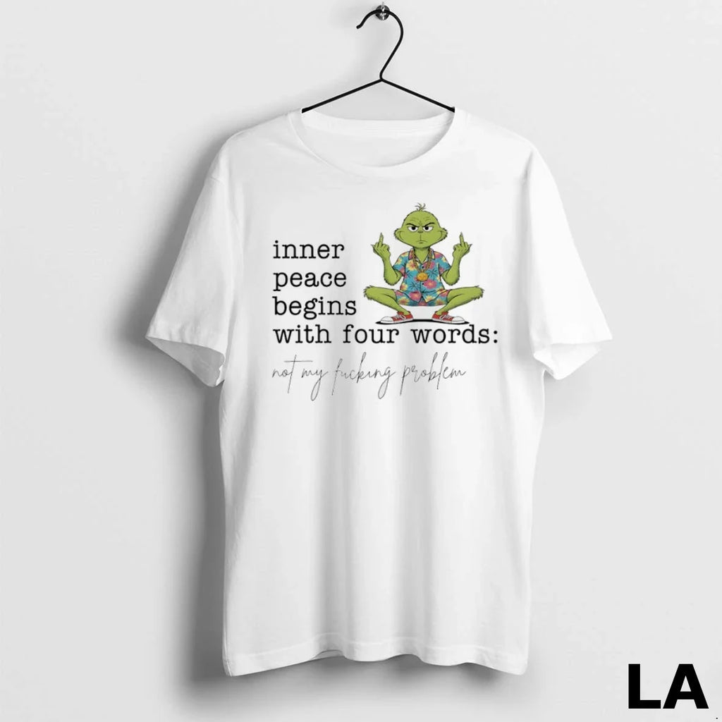 Original Grinch Hawaiian Inner Peace Begins With Four - Adult & Kids T-Shirts, Sweatshirts & Hoodies apparel design preview 1