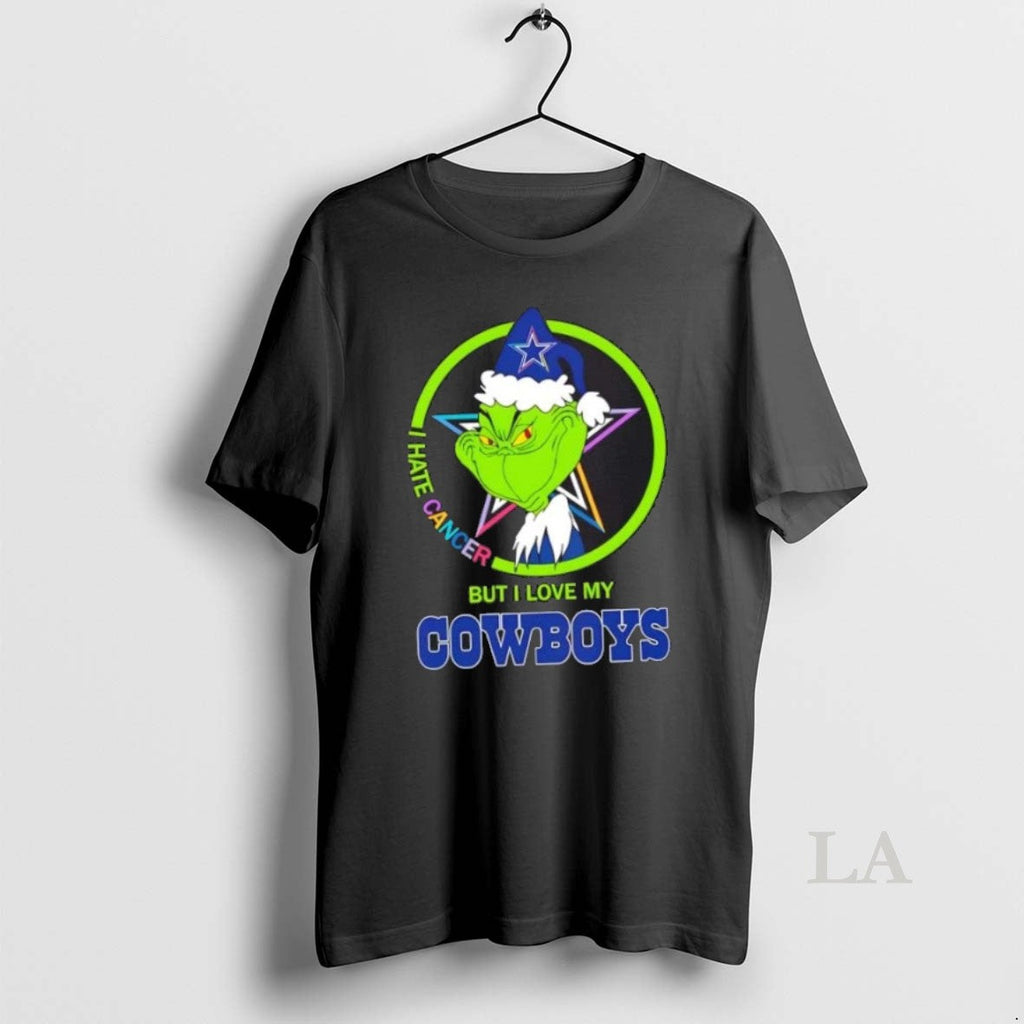 Original Grinch I Hate Cancer But Love My Dallas - Adult & Kids T-Shirts, Sweatshirts & Hoodies apparel design preview 1