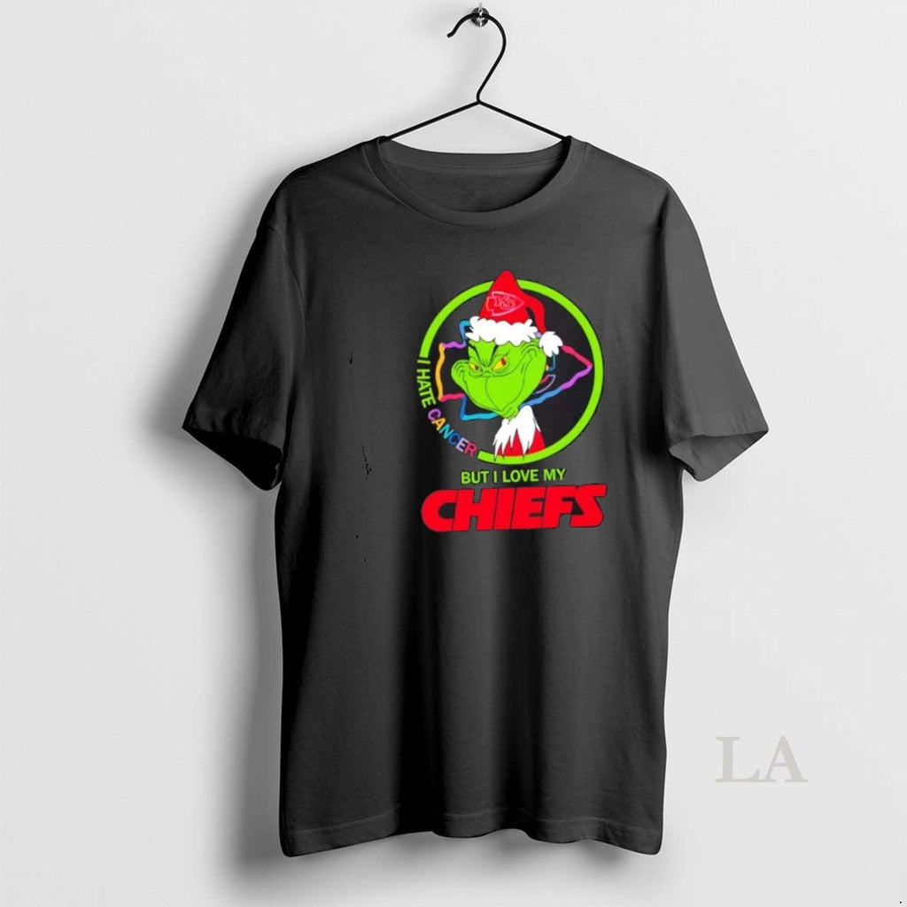 Original Grinch I Hate Cancer But Love My Kansas City - Adult & Kids T-Shirts, Sweatshirts & Hoodies apparel design preview 1