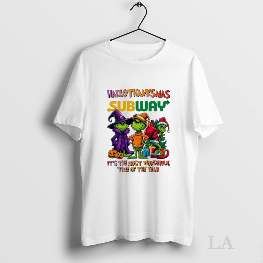 Original Grinch X Subway Hallothanksmas Its The Most - Adult & Kids T-Shirts, Sweatshirts & Hoodies apparel design preview 1
