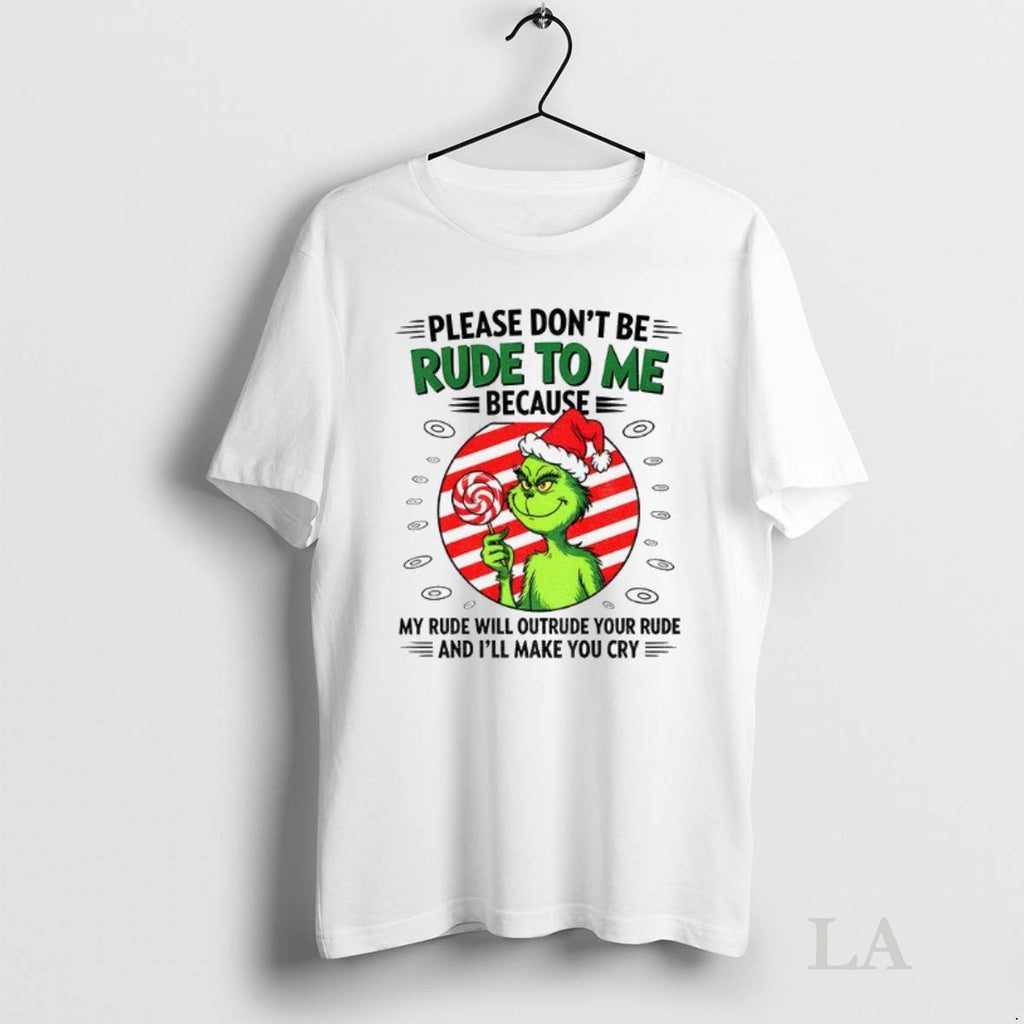 Original Grinch Candy Please Dont Be Rude To Me - Adult & Kids T-Shirts, Sweatshirts & Hoodies apparel design preview 1