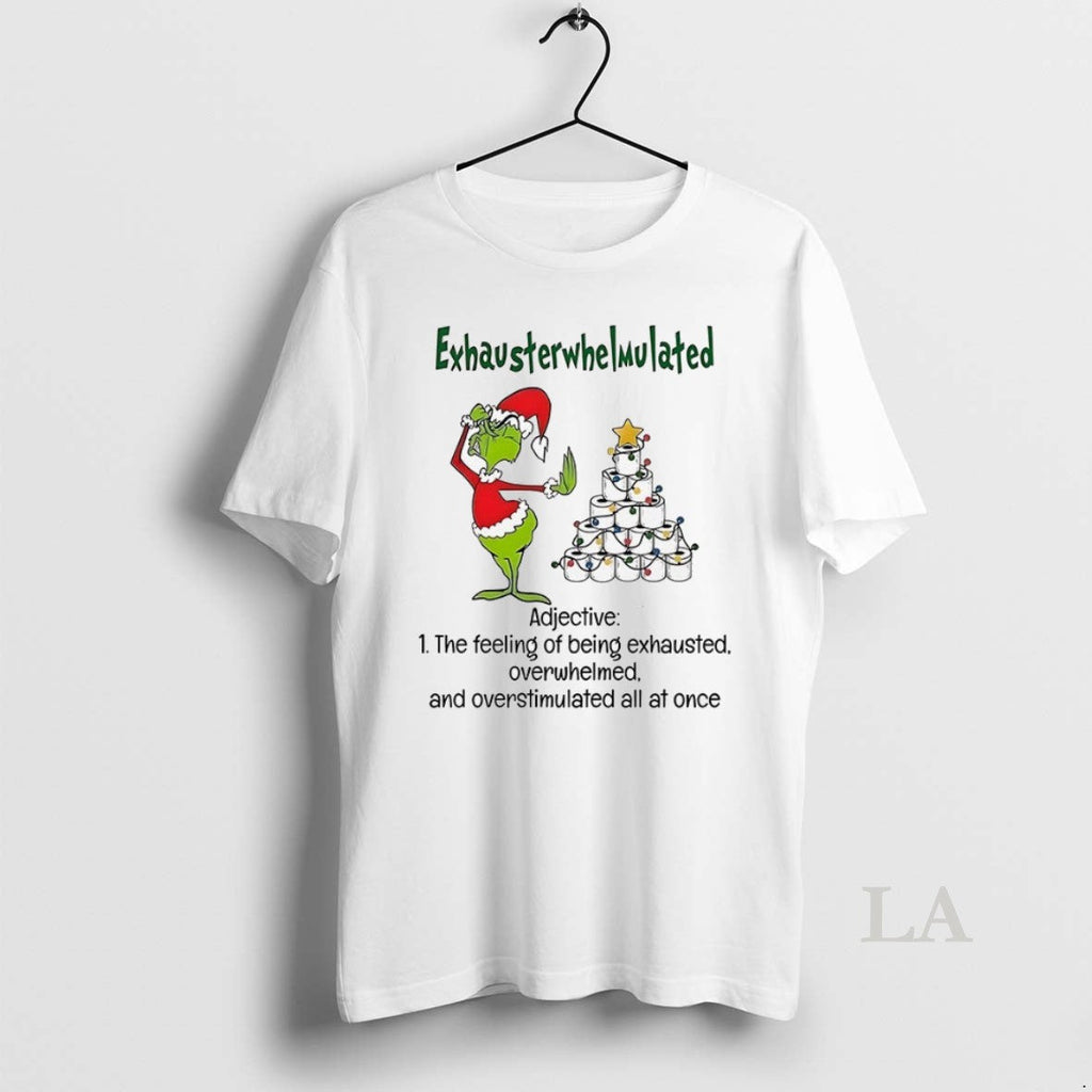 Original Grinch Exhausterwhelmulated Adjective - Adult & Kids T-Shirts, Sweatshirts & Hoodies apparel design preview 1