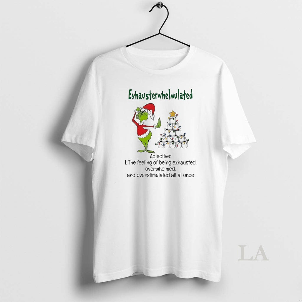 Original Grinch Exhausterwhelmulated Adjective - Adult & Kids T-Shirts, Sweatshirts & Hoodies apparel design preview 1