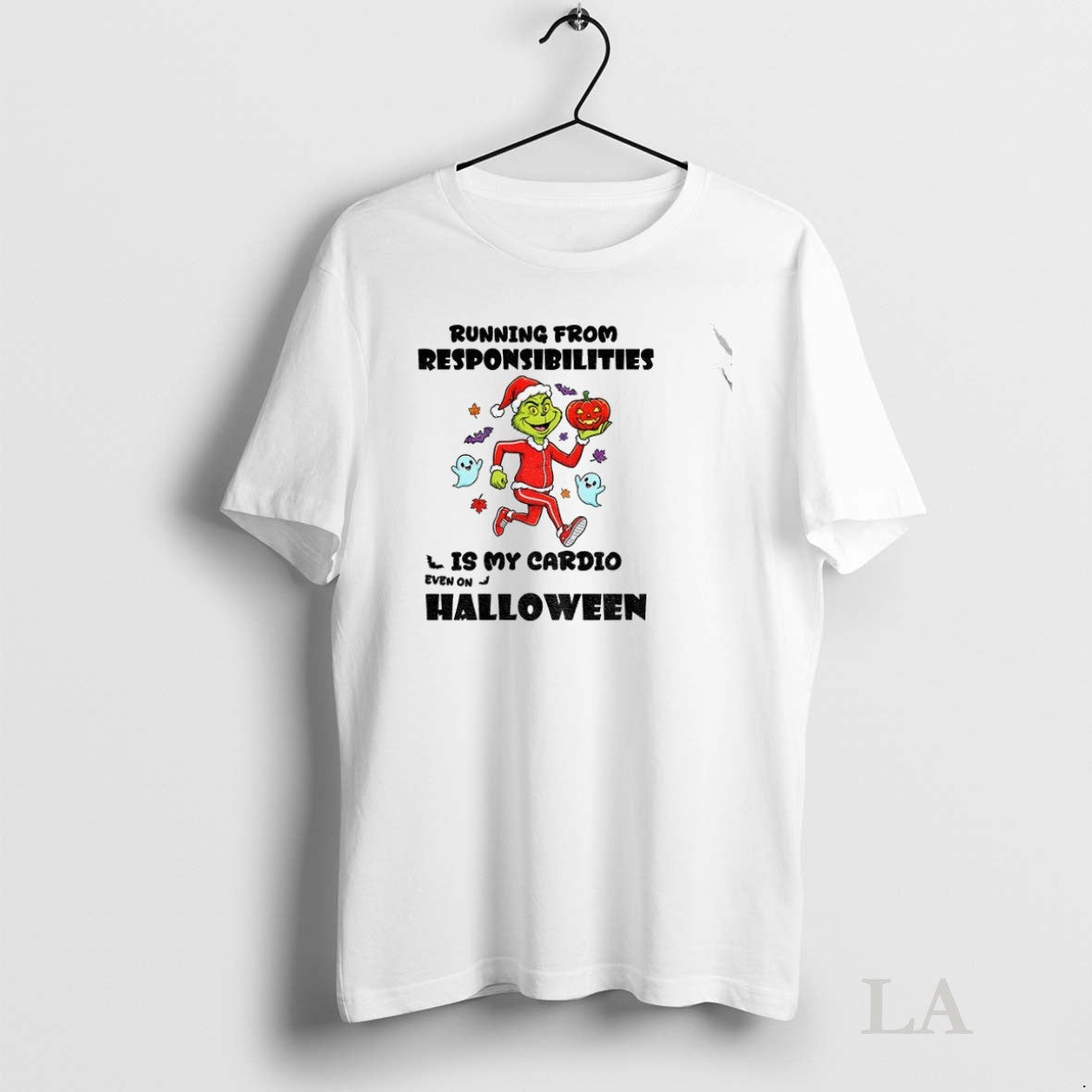 Original Grinch Ghost Running From Responsibilities - Adult & Kids T-Shirts, Sweatshirts & Hoodies apparel design preview 1