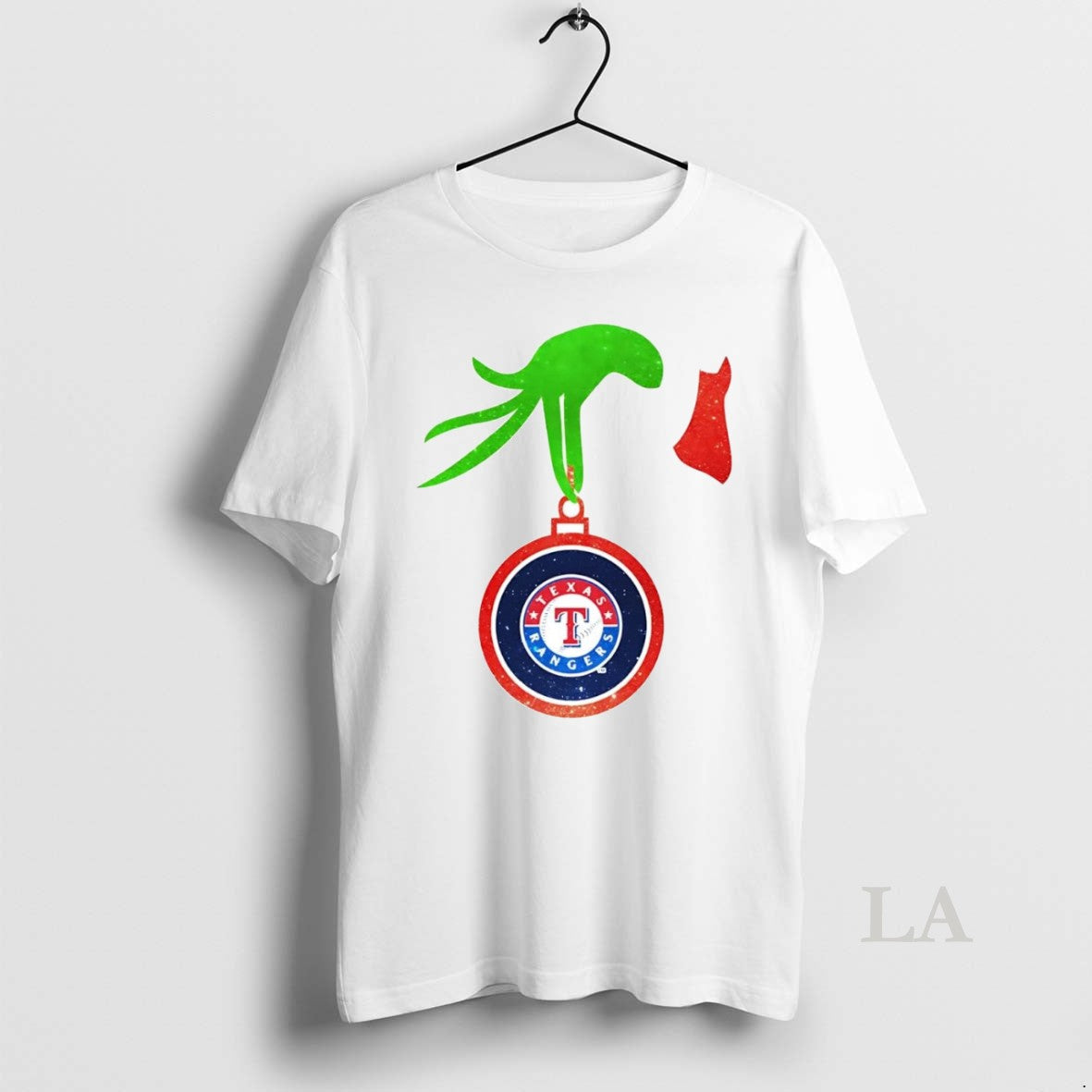 Original Grinch Hand Holding Texas Rangers Christmas - Adult & Kids T-Shirts, Sweatshirts & Hoodies apparel design preview 1