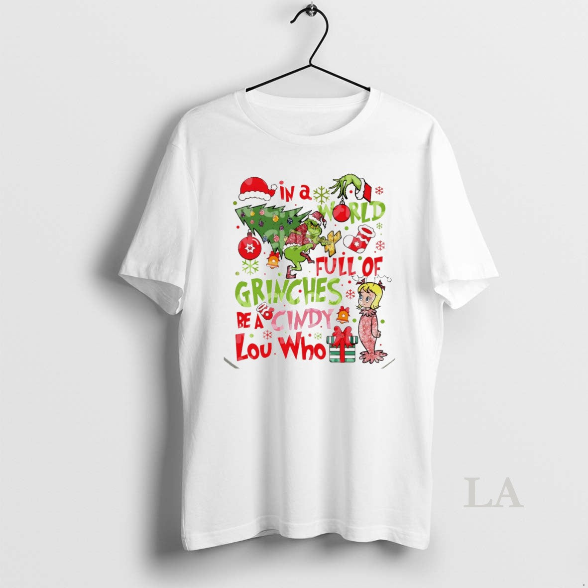 Original Grinch In A World Full Of Grinches Be Cindy - Adult & Kids T-Shirts, Sweatshirts & Hoodies apparel design preview 1