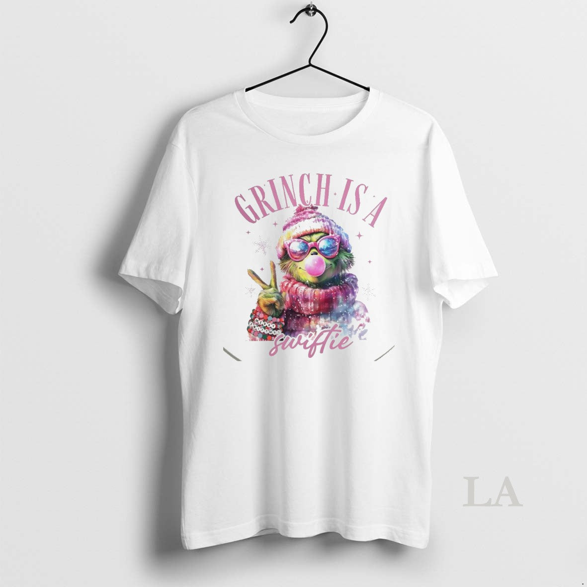 Original Grinch Is A Swiftie Pink Merry Grinchmas - Adult & Kids T-Shirts, Sweatshirts & Hoodies apparel design preview 1