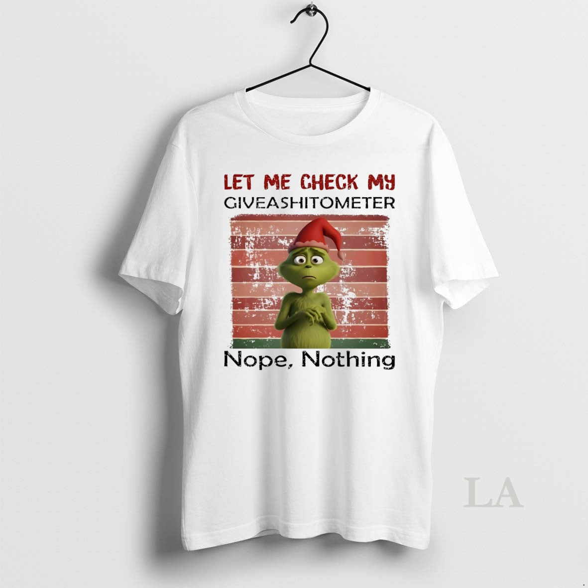 Original Grinch Let Me Check My Giveashitometer Nope - Adult & Kids T-Shirts, Sweatshirts & Hoodies apparel design preview 1