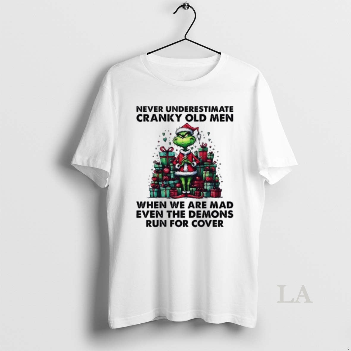 Original Grinch Never Underestimate Cranky Old Men - Adult & Kids T-Shirts, Sweatshirts & Hoodies apparel design preview 1