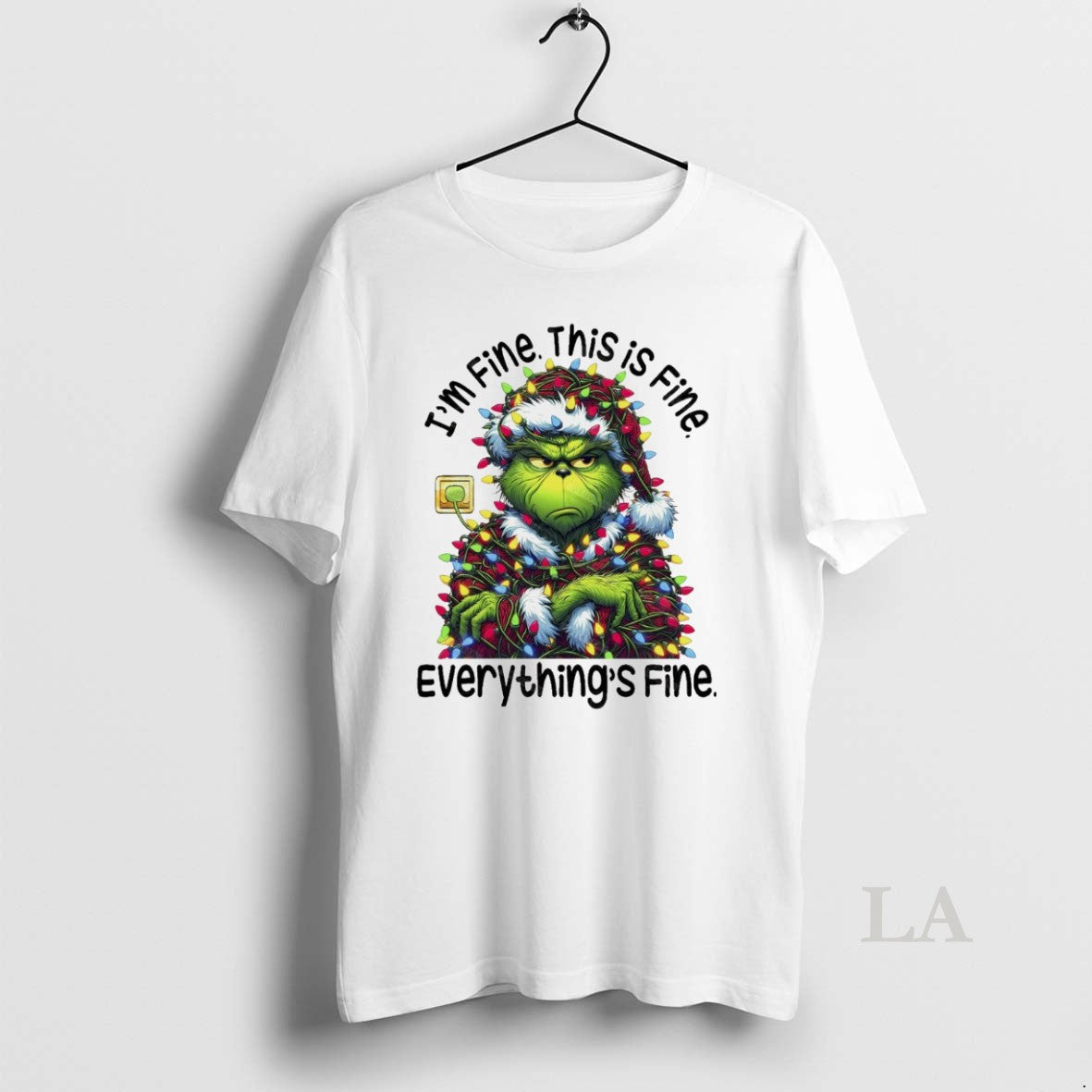 Original Grinchmas Lights Sarcastic Im Fine This Is - Adult & Kids T-Shirts, Sweatshirts & Hoodies apparel design preview 1