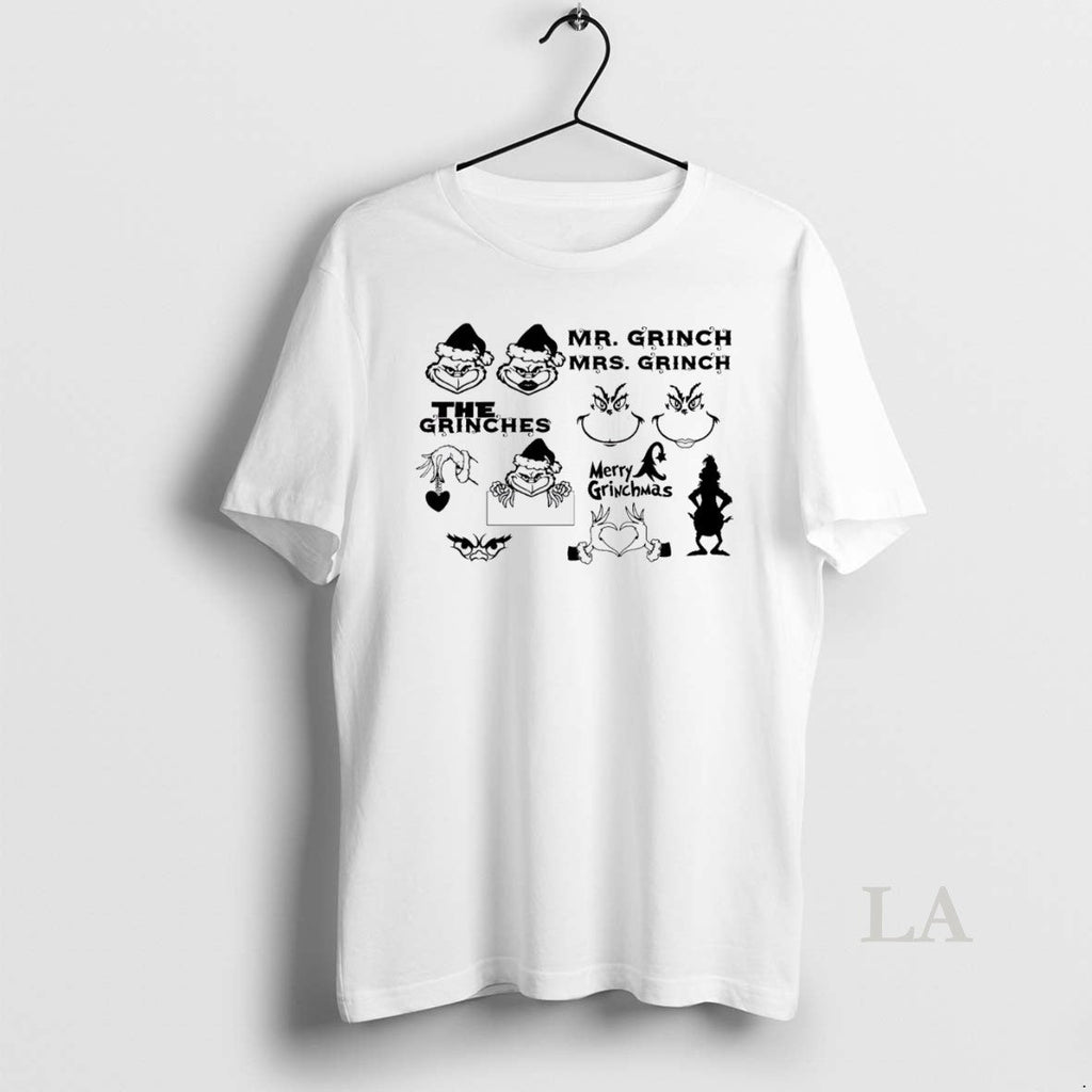 Original Grinchy Mr Mrs Festive Grinchmas Christmas - Adult & Kids T-Shirts, Sweatshirts & Hoodies apparel design preview 1