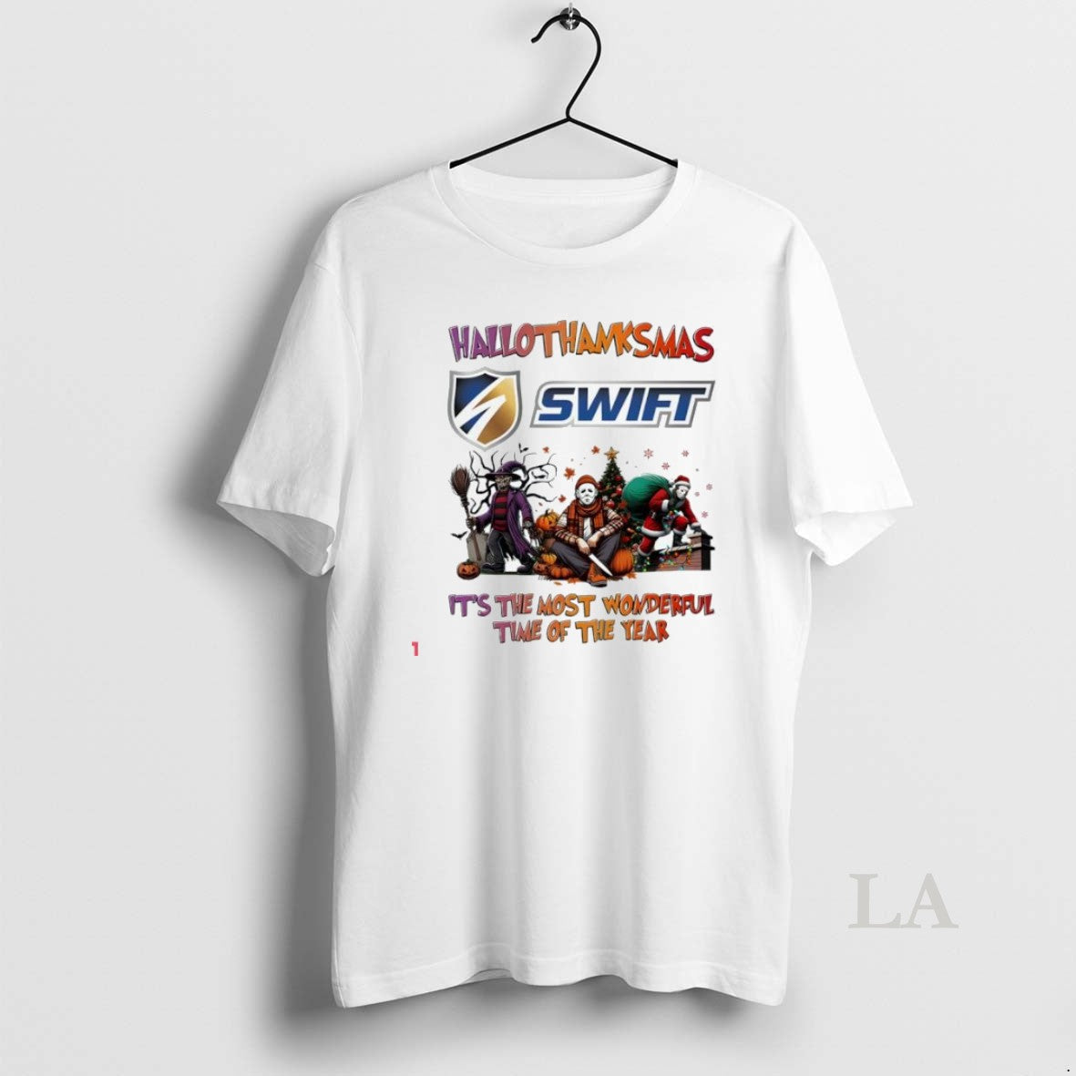 Original Hallothanksmas Characters Vs Swift - Adult & Kids T-Shirts, Sweatshirts & Hoodies apparel design preview 1