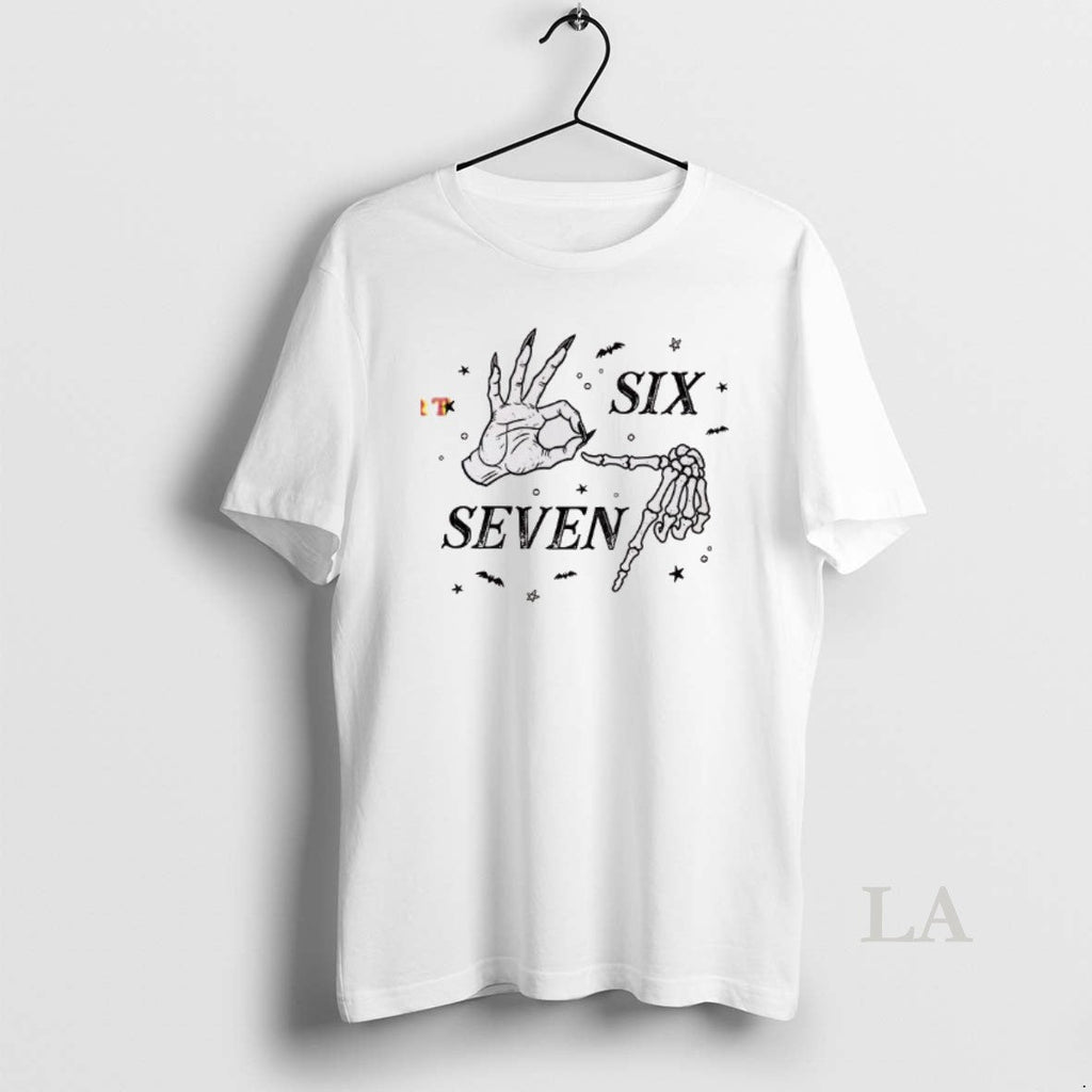 Original Halloween Six Seven Skeleton Hand - Adult & Kids T-Shirts, Sweatshirts & Hoodies apparel design preview 1