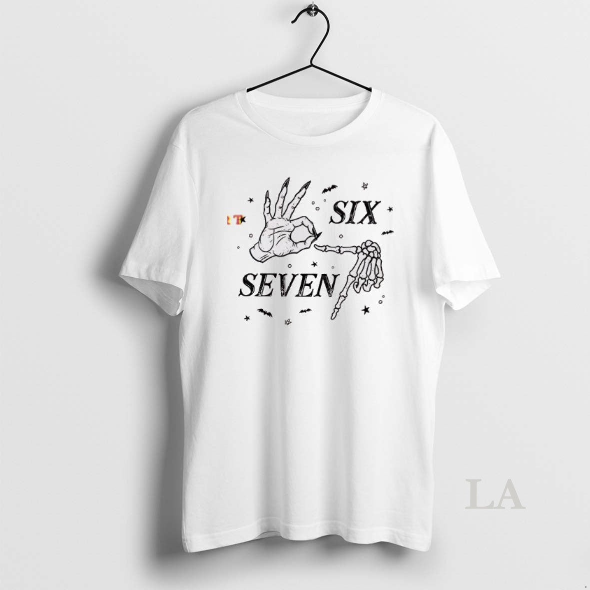 Original Halloween Six Seven Skeleton Hand - Adult & Kids T-Shirts, Sweatshirts & Hoodies apparel design preview 1