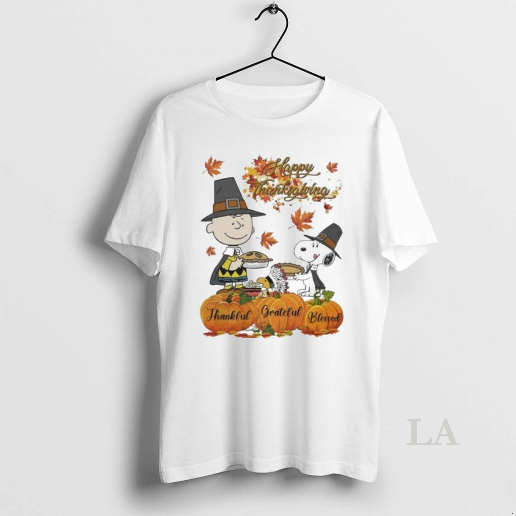 Original Happy Thanksgiving Peanuts Thankful Grateful - Adult & Kids T-Shirts, Sweatshirts & Hoodies apparel design preview 1