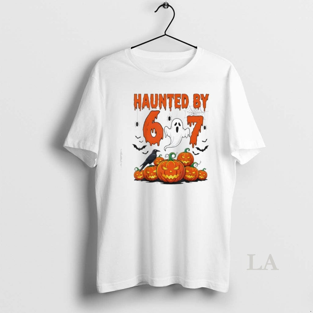 Original Haunted By 67 Funny 6 7 Halloween - Adult & Kids T-Shirts, Sweatshirts & Hoodies apparel design preview 1