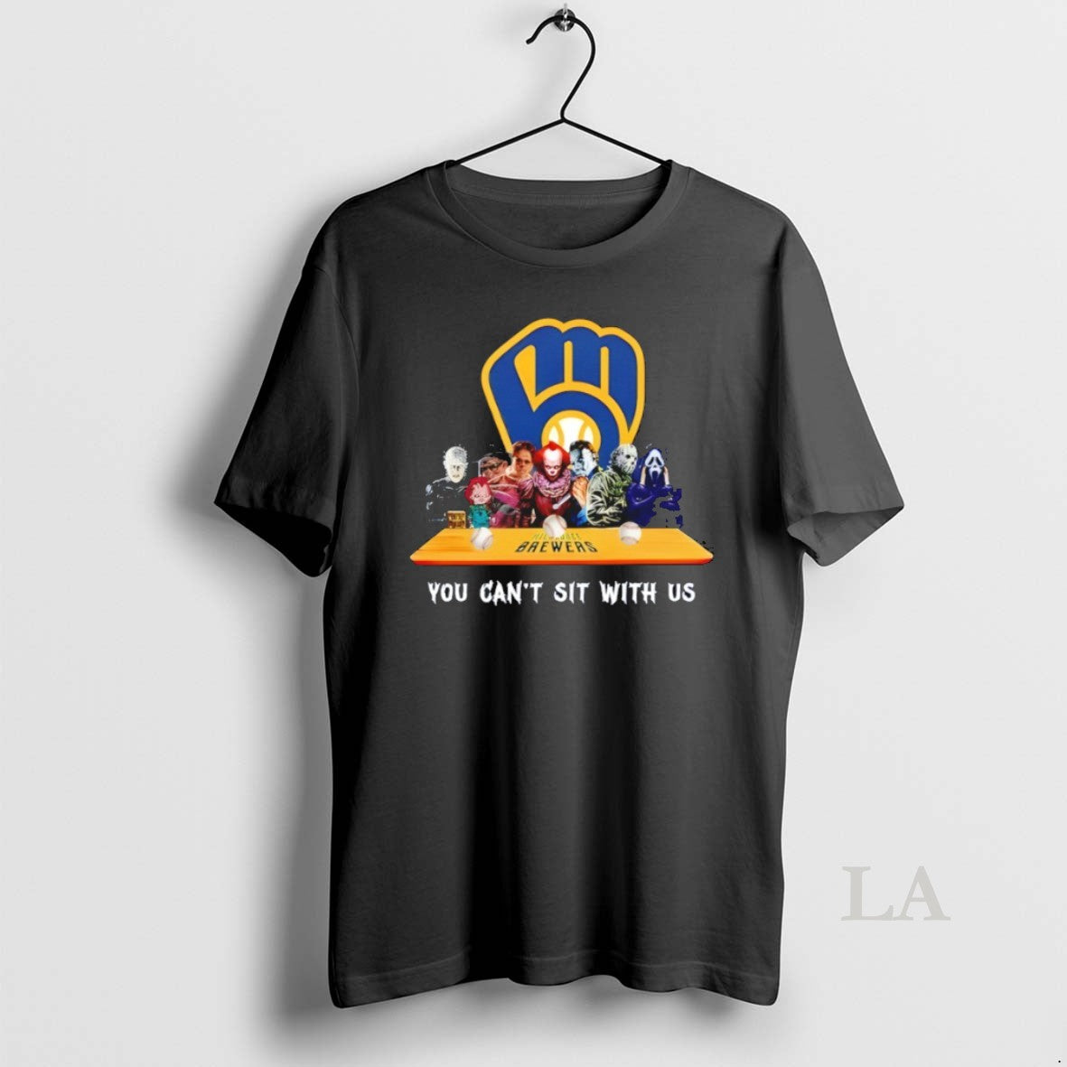 Original Horror Movie Characters You Cant Sit With Us - Adult & Kids T-Shirts, Sweatshirts & Hoodies apparel design preview 1