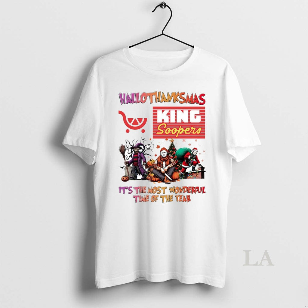Original Horror Movies King Soopers Hallothanksmas - Adult & Kids T-Shirts, Sweatshirts & Hoodies apparel design preview 1