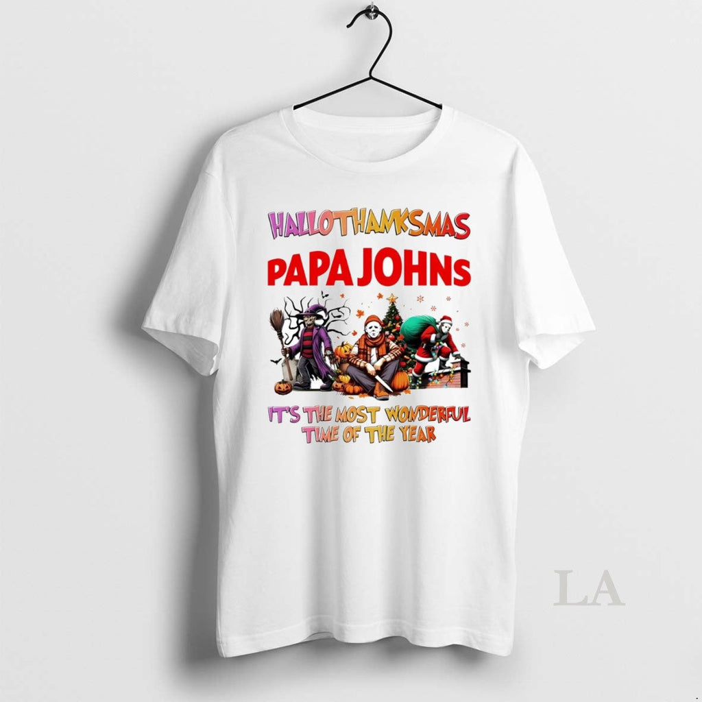 Original Horror Movies Papa Johns Hallothanksmas Its - Adult & Kids T-Shirts, Sweatshirts & Hoodies apparel design preview 1