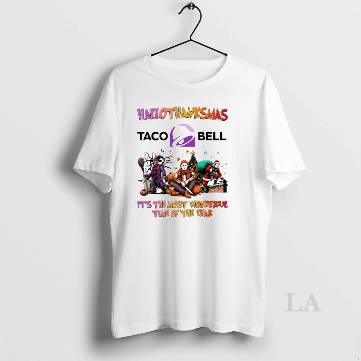 Original Horror Movies Taco Bell Hallothanksmas Its - Adult & Kids T-Shirts, Sweatshirts & Hoodies apparel design preview 1