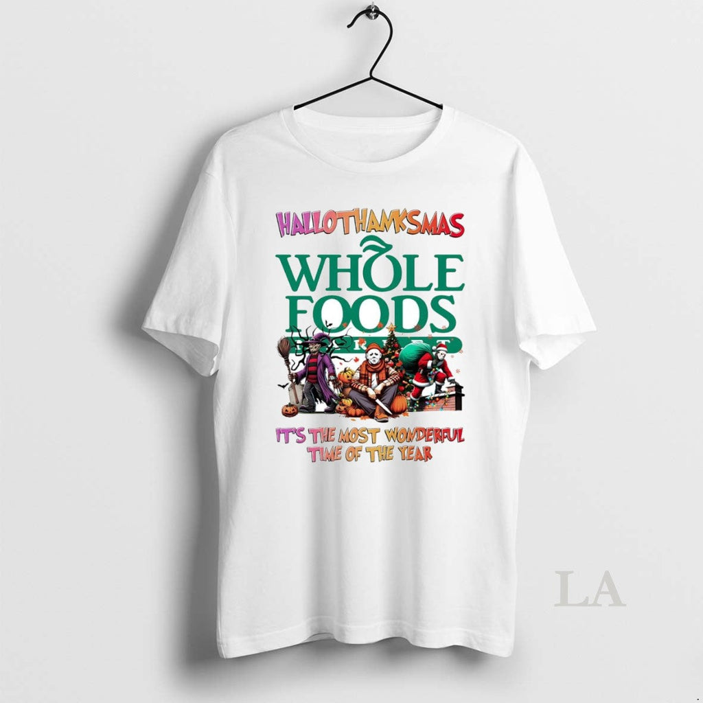 Original Horror Movies Whole Foods Hallothanksmas Its - Adult & Kids T-Shirts, Sweatshirts & Hoodies apparel design preview 1