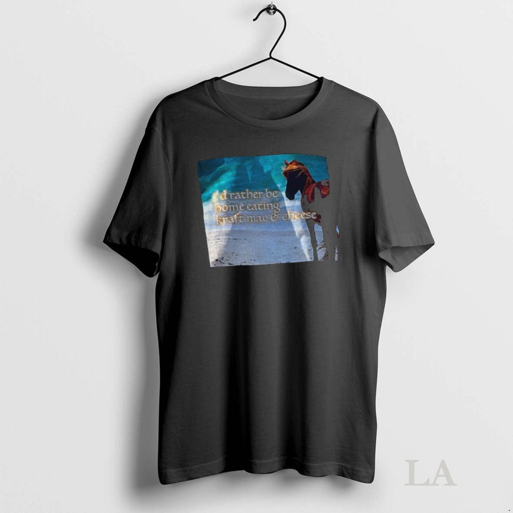Original Horse Id Rather Be Home Eating Kraft Mac And - Adult & Kids T-Shirts, Sweatshirts & Hoodies apparel design preview 1