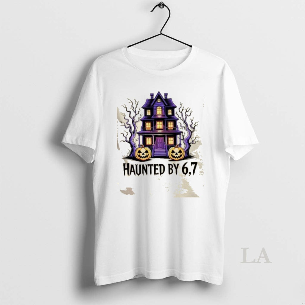 Original House Haunted By 67 Halloween 6 7 Meme - Adult & Kids T-Shirts, Sweatshirts & Hoodies apparel design preview 1