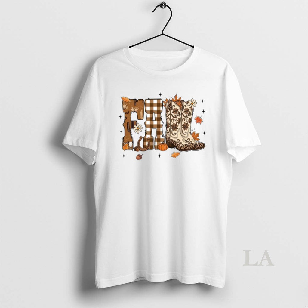 Original Howdy Fall Country Western Cowboy Boots - Adult & Kids T-Shirts, Sweatshirts & Hoodies apparel design preview 1