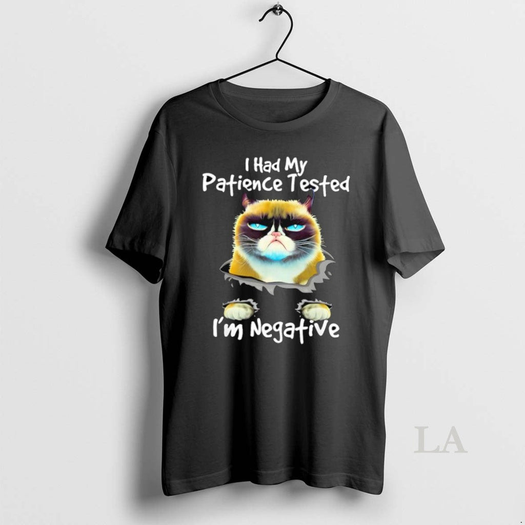 Original I Had My Patience Tested Im Negative Cat - Adult & Kids T-Shirts, Sweatshirts & Hoodies apparel design preview 1