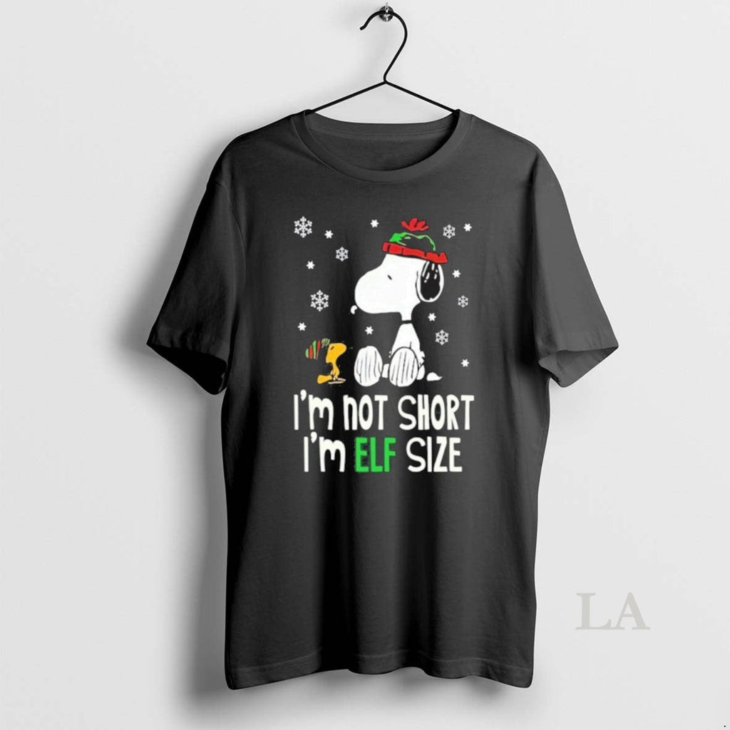 Original Im Not Short Elf Size Peanuts - Adult & Kids T-Shirts, Sweatshirts & Hoodies apparel design preview 1