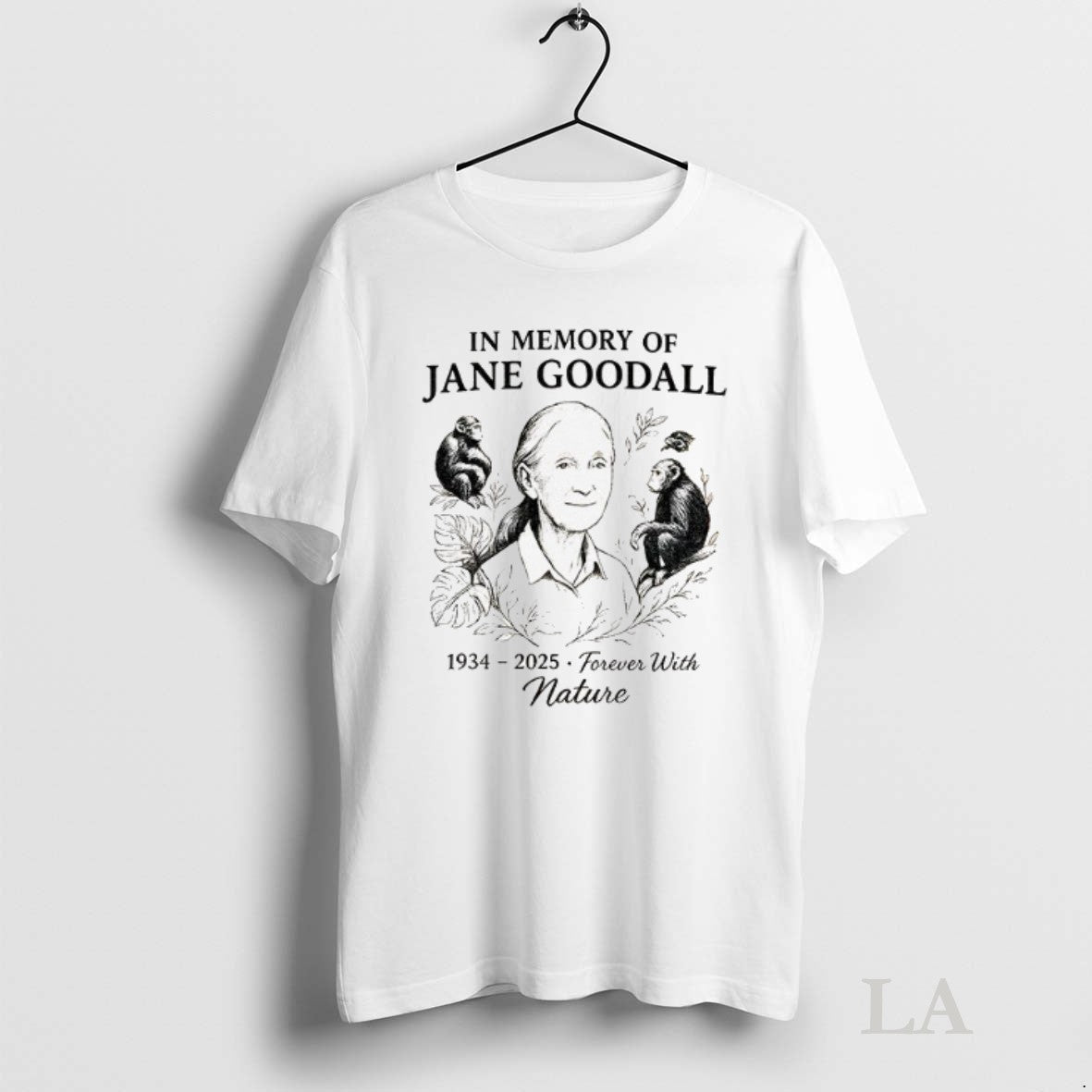 Original In Memory Of Jane Goodall 1934 2025 Forever - Adult & Kids T-Shirts, Sweatshirts & Hoodies apparel design preview 1