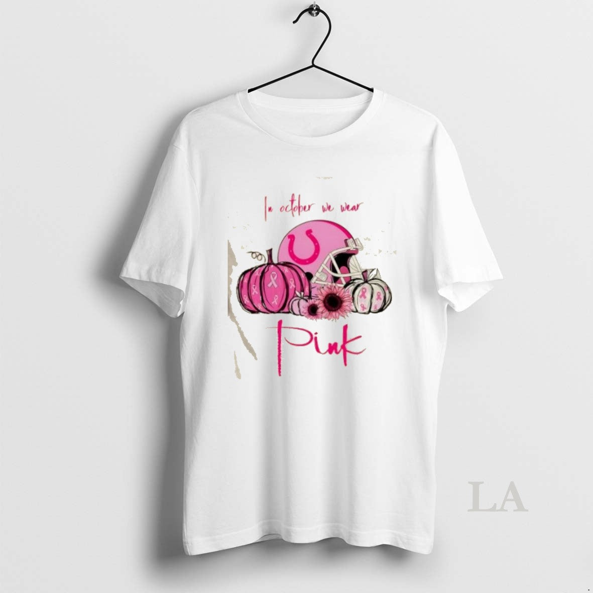 Original In October We Wear Pink Indianapolis Colts - Adult & Kids T-Shirts, Sweatshirts & Hoodies apparel design preview 1